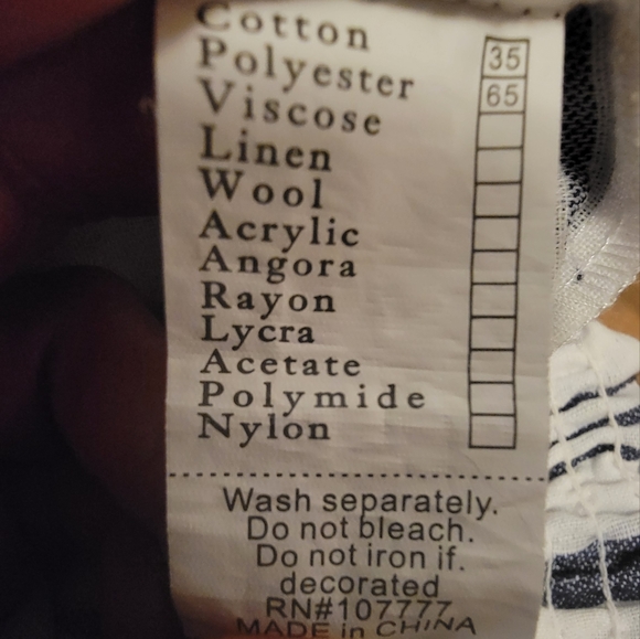 PARADISE USA draw string elastic waist striped Boho  pants. - Picture 11 of 12